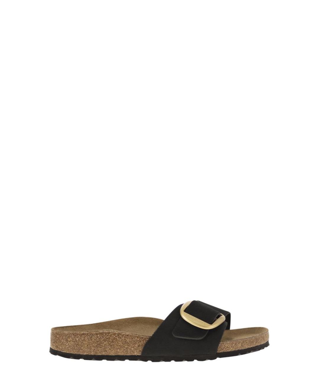 BIRKENSTOCK Черные кожаные шлепанцы, фото 1