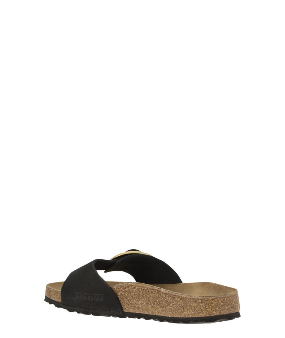 BIRKENSTOCK Черные кожаные шлепанцы, фото 3