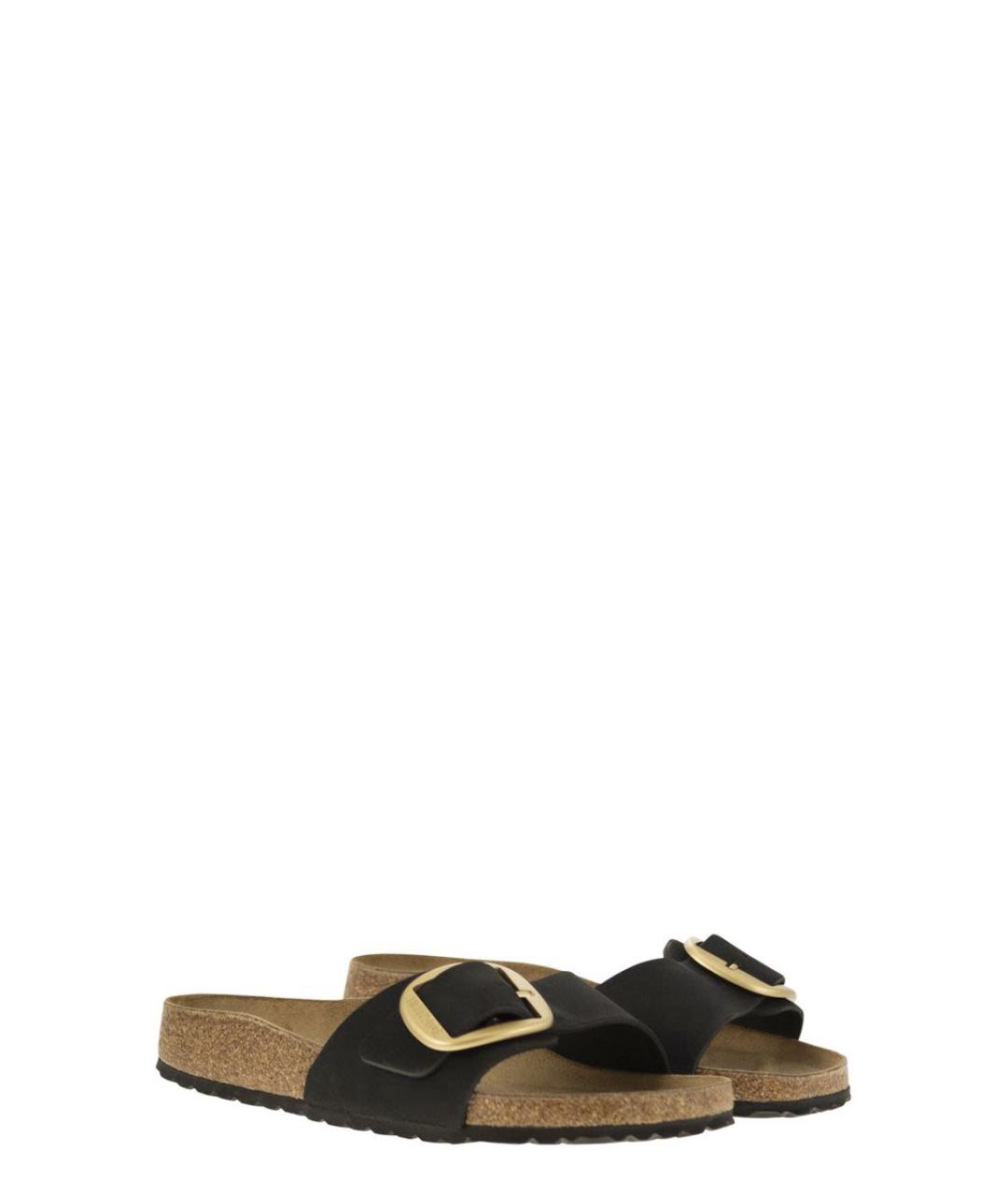 BIRKENSTOCK Черные кожаные шлепанцы, фото 4