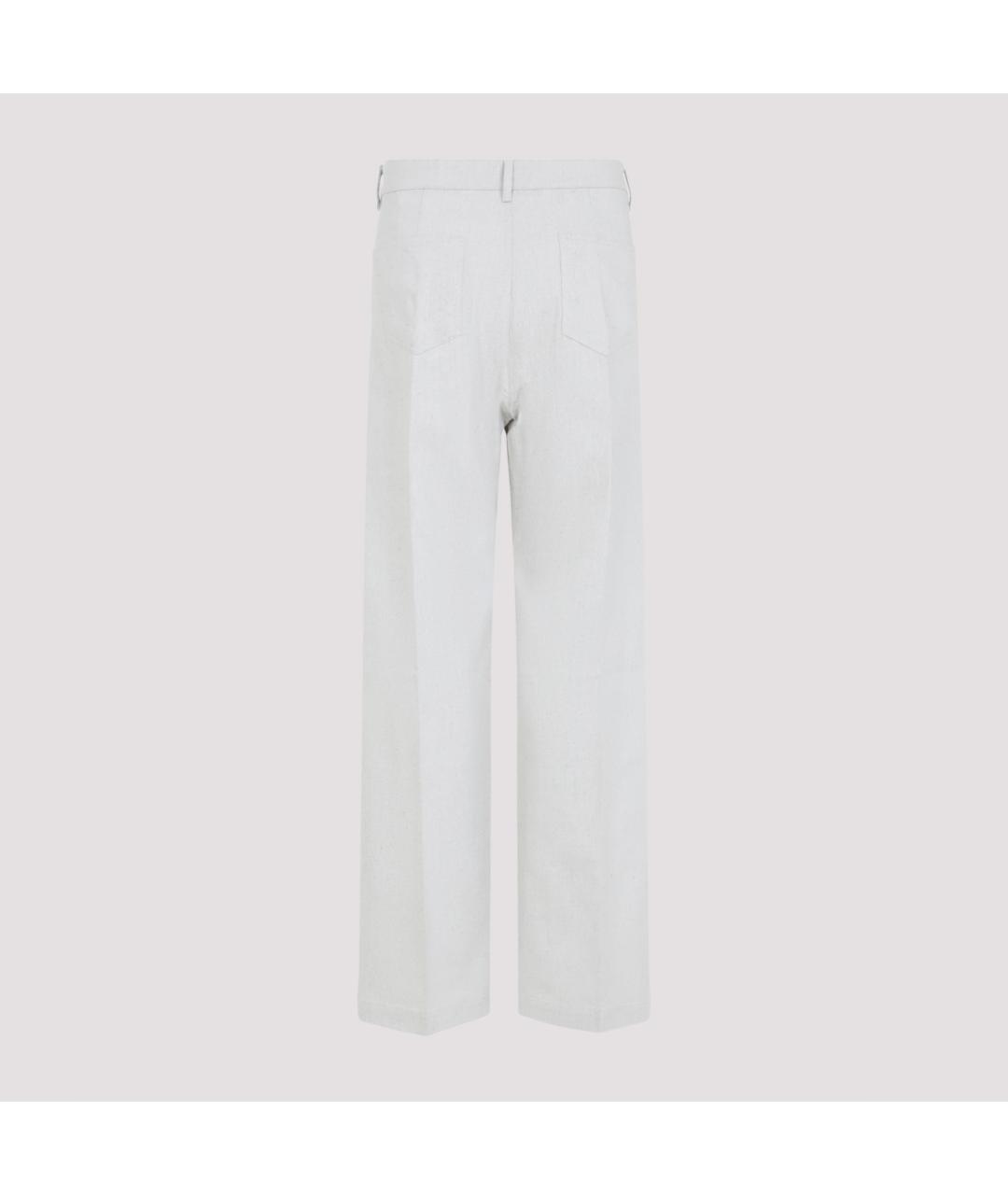RICK OWENS Белые хлопковые повседневные брюки, фото 3