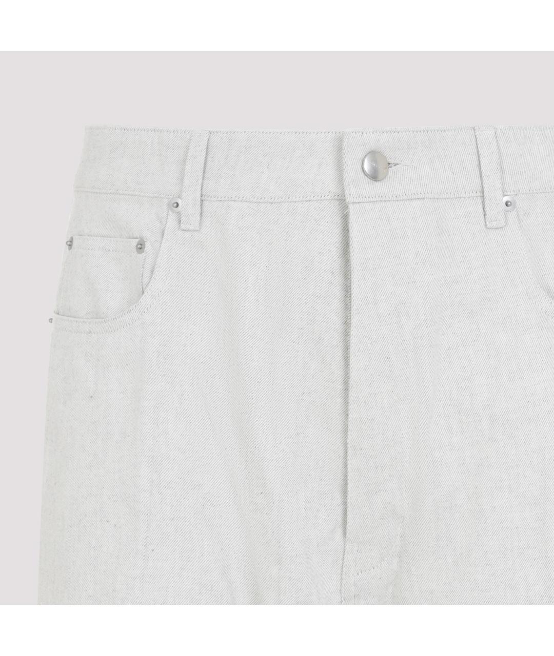 RICK OWENS Белые хлопковые повседневные брюки, фото 4