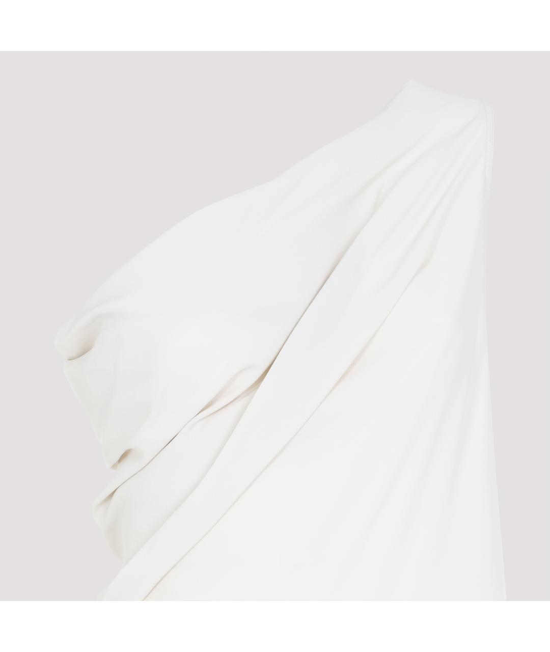 RICK OWENS Белое шелковое повседневное платье, фото 4