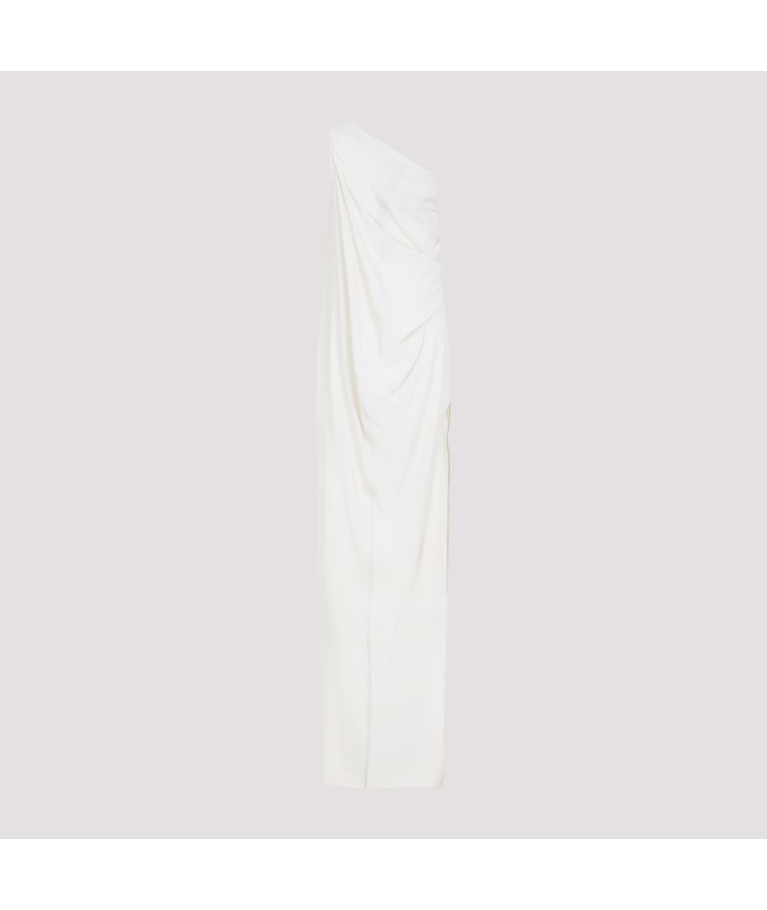 RICK OWENS Белое шелковое повседневное платье, фото 3