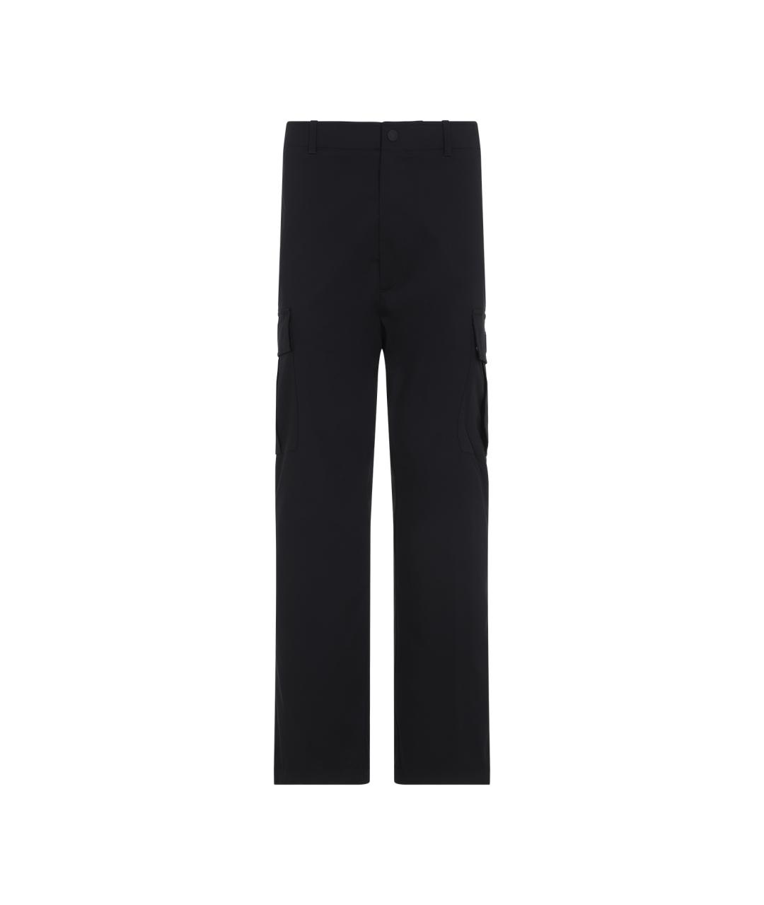 MONCLER Черные хлопковые повседневные брюки, фото 1