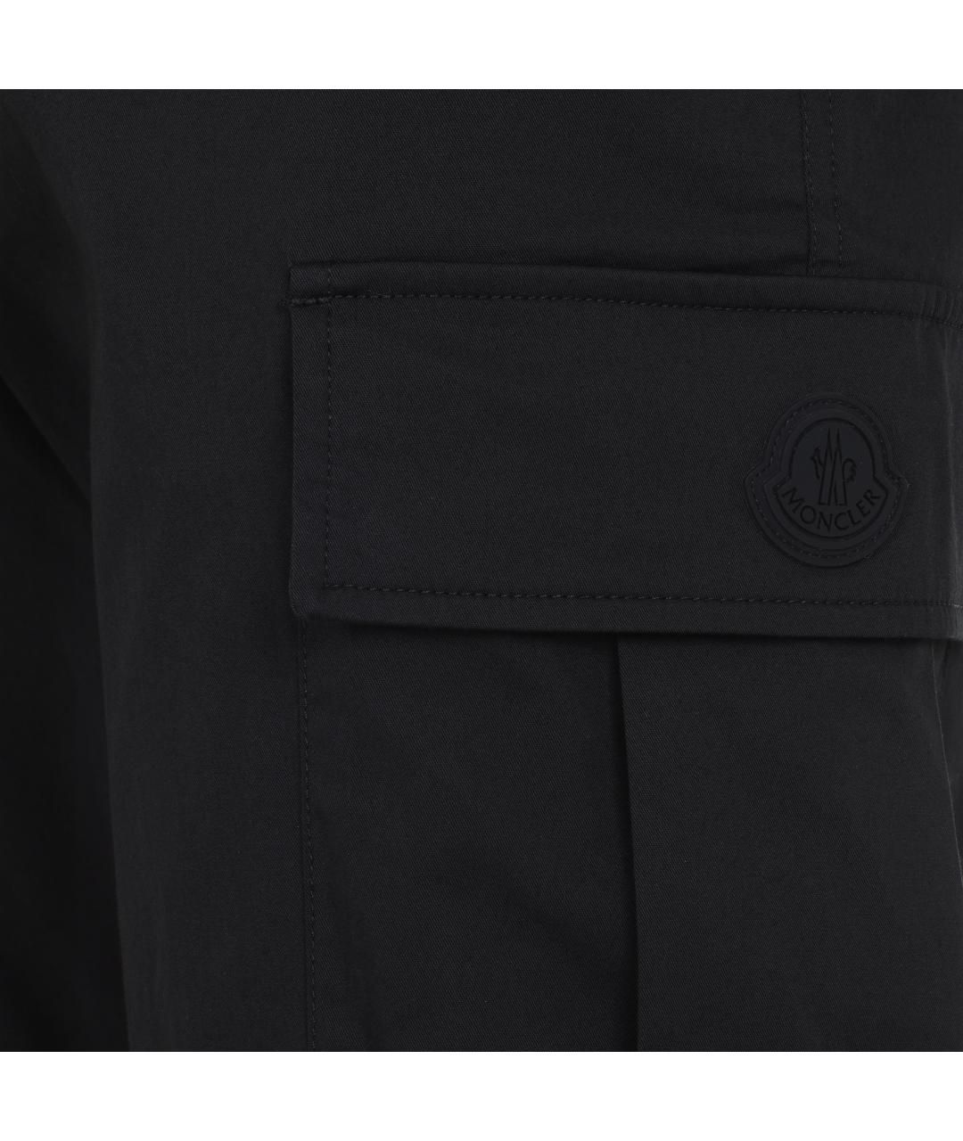MONCLER Черные хлопковые повседневные брюки, фото 4