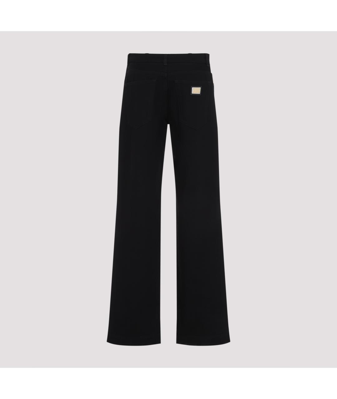 DOLCE&GABBANA Черные хлопковые прямые брюки, фото 3