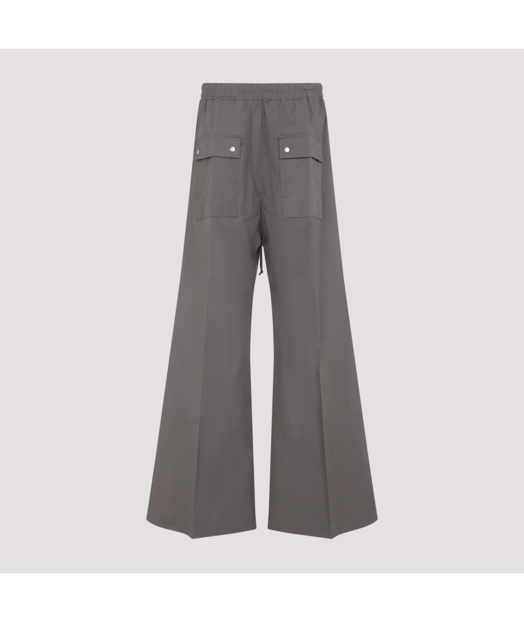 RICK OWENS Серые хлопковые повседневные брюки, фото 3