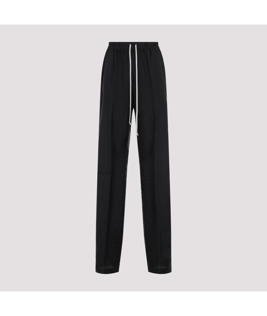 RICK OWENS Черные вискозные прямые брюки, фото 2