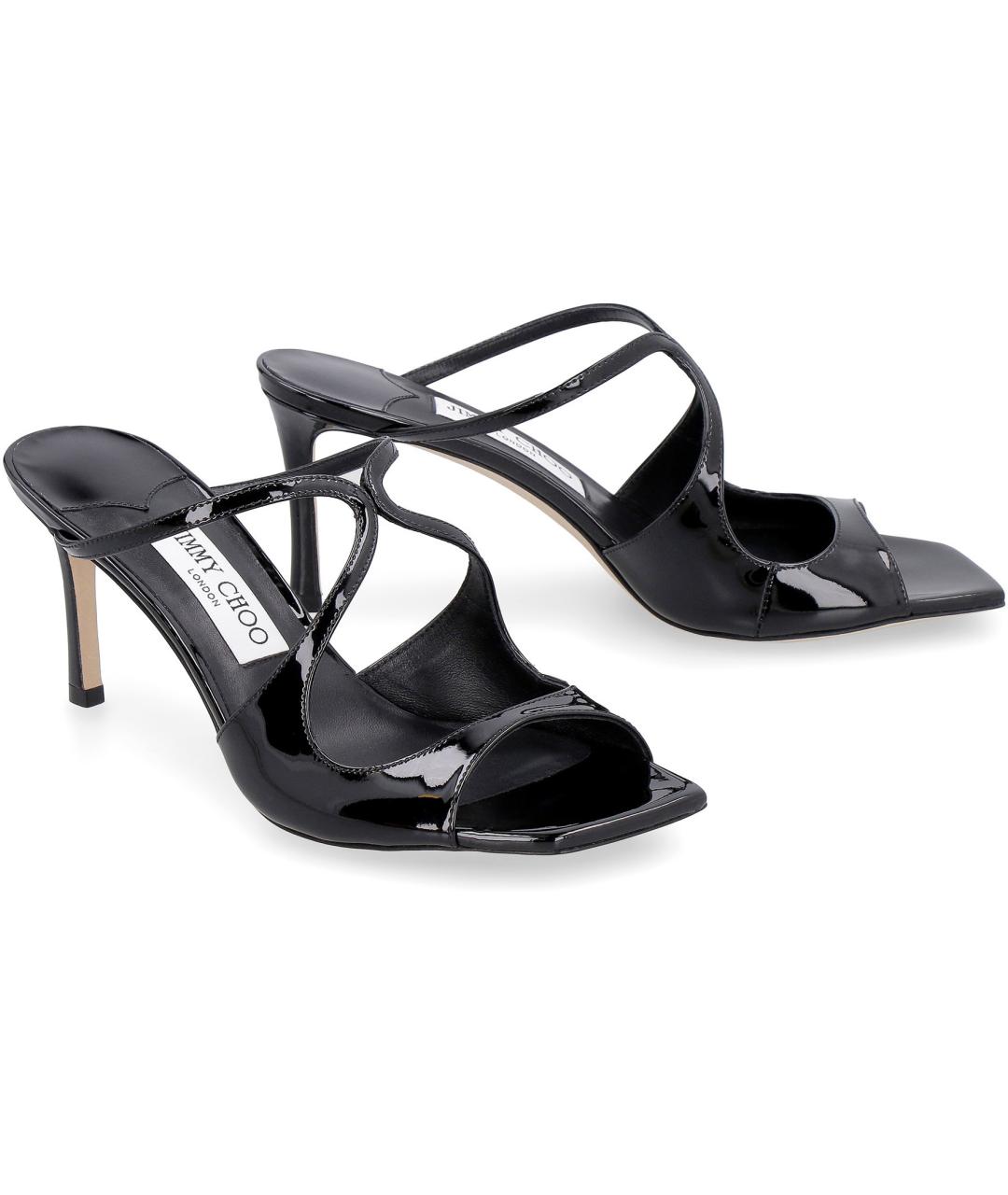 JIMMY CHOO Черные мюли из лакированной кожи, фото 3