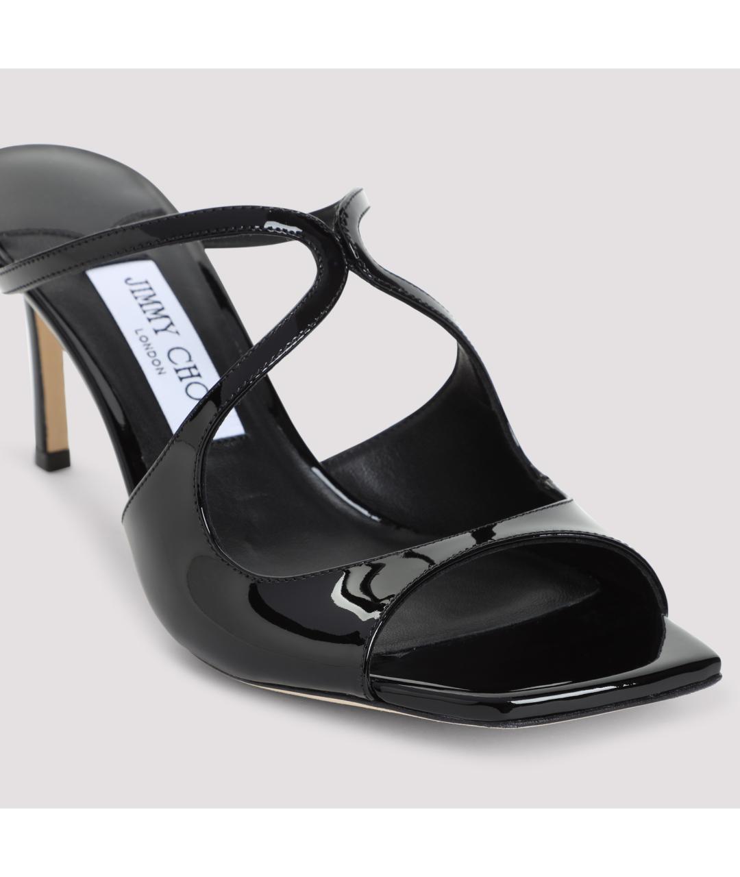 JIMMY CHOO Черные мюли из лакированной кожи, фото 5