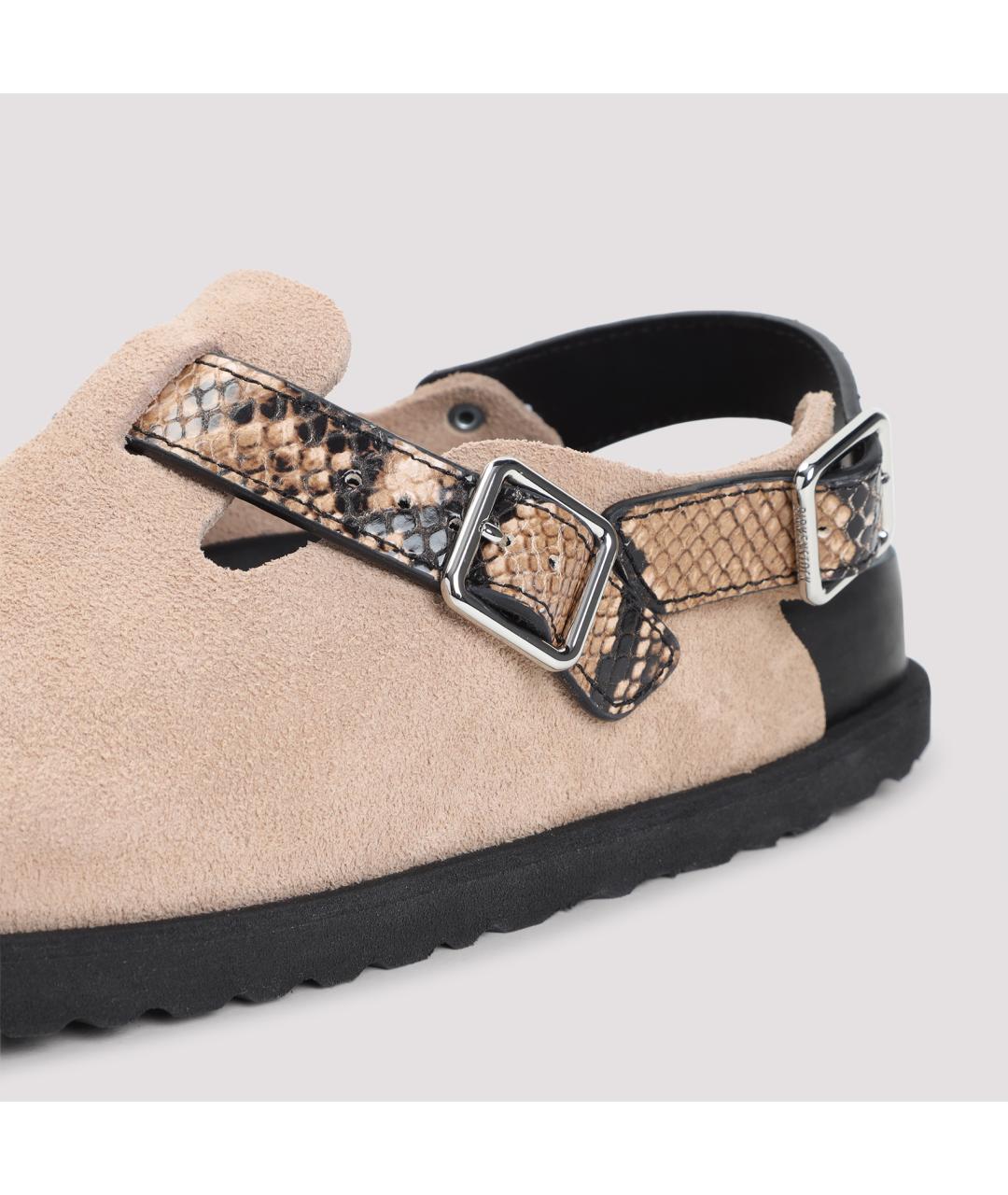 BIRKENSTOCK Бежевые замшевые сандалии, фото 5