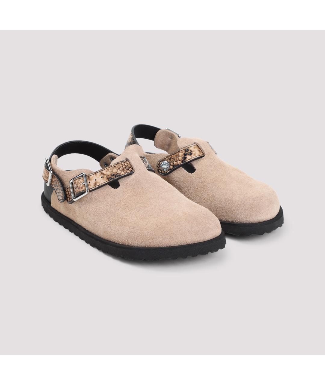 BIRKENSTOCK Бежевые замшевые сандалии, фото 4