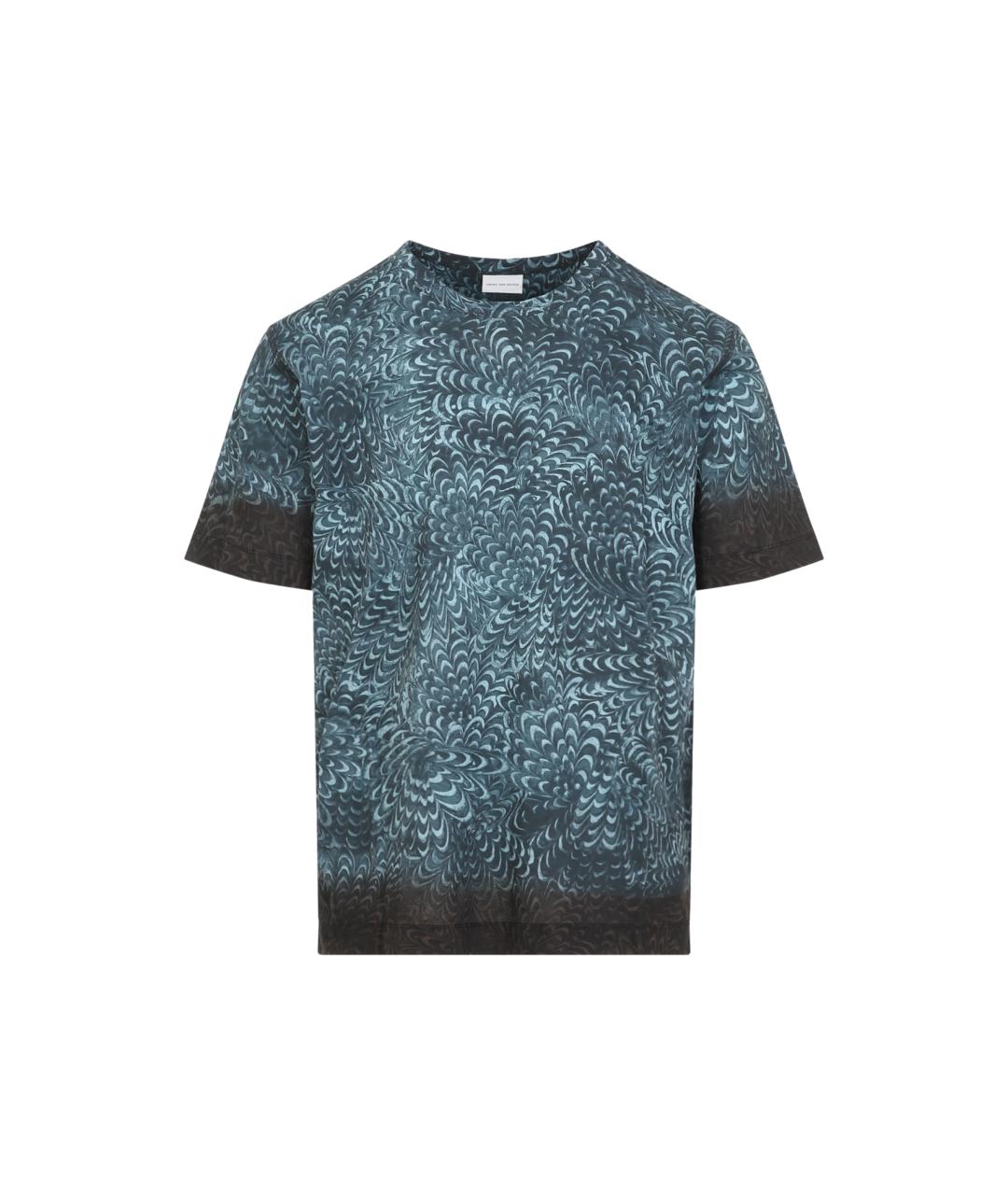 DRIES VAN NOTEN Синяя хлопковая футболка, фото 1