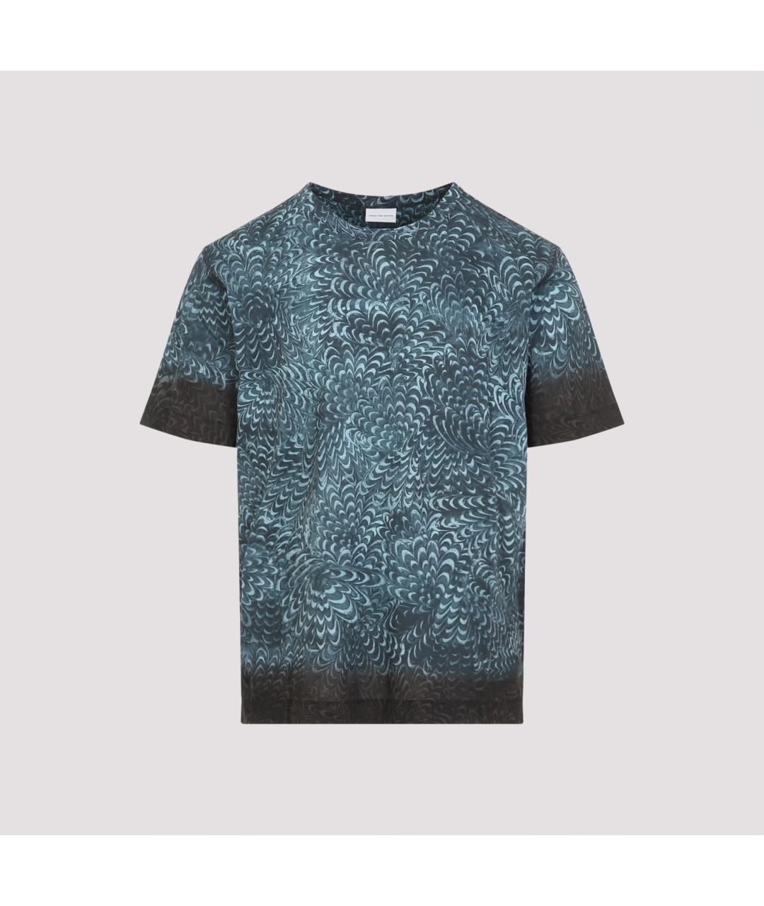 DRIES VAN NOTEN Синяя хлопковая футболка, фото 2