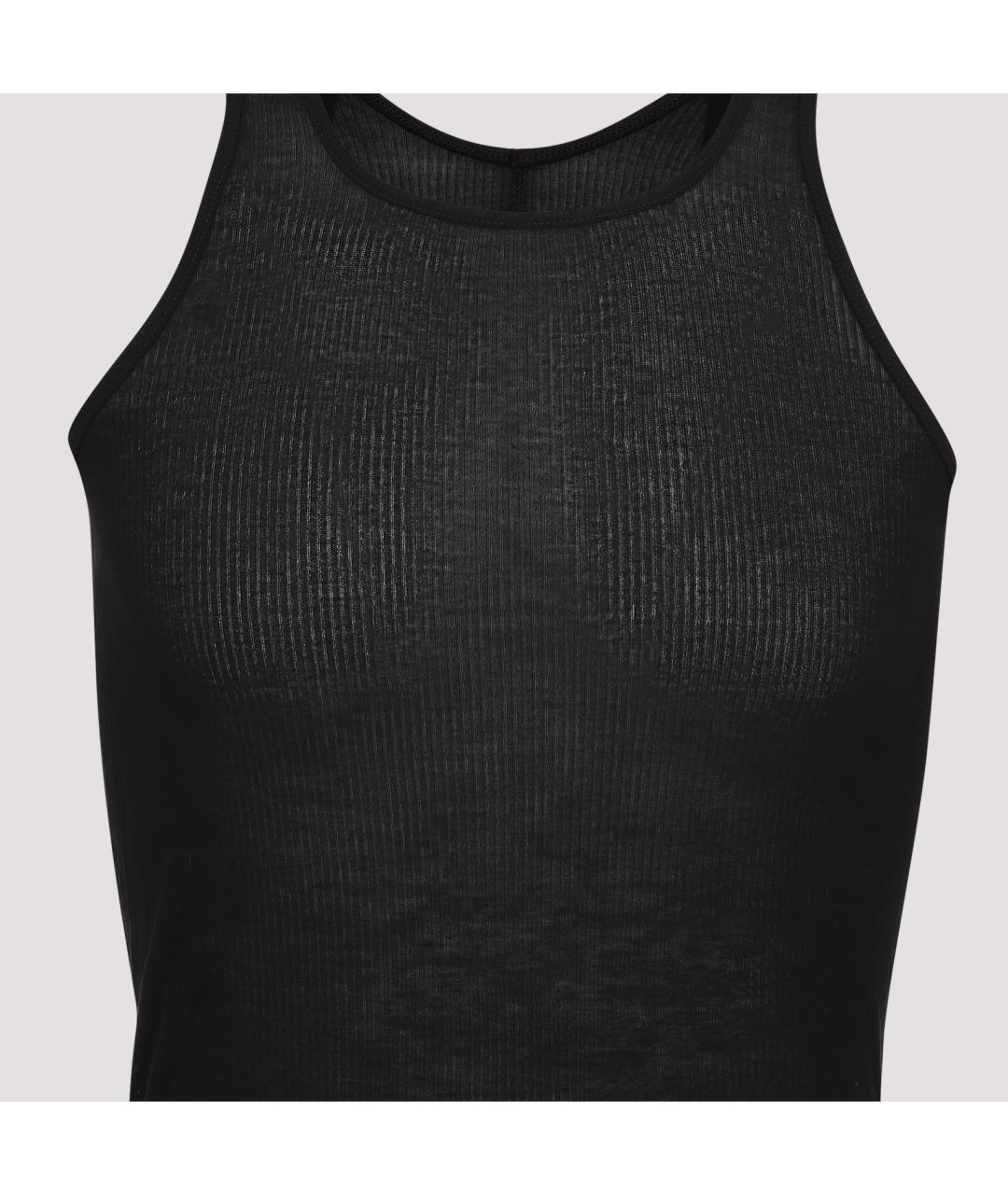 RICK OWENS Черная вискозная майка, фото 4