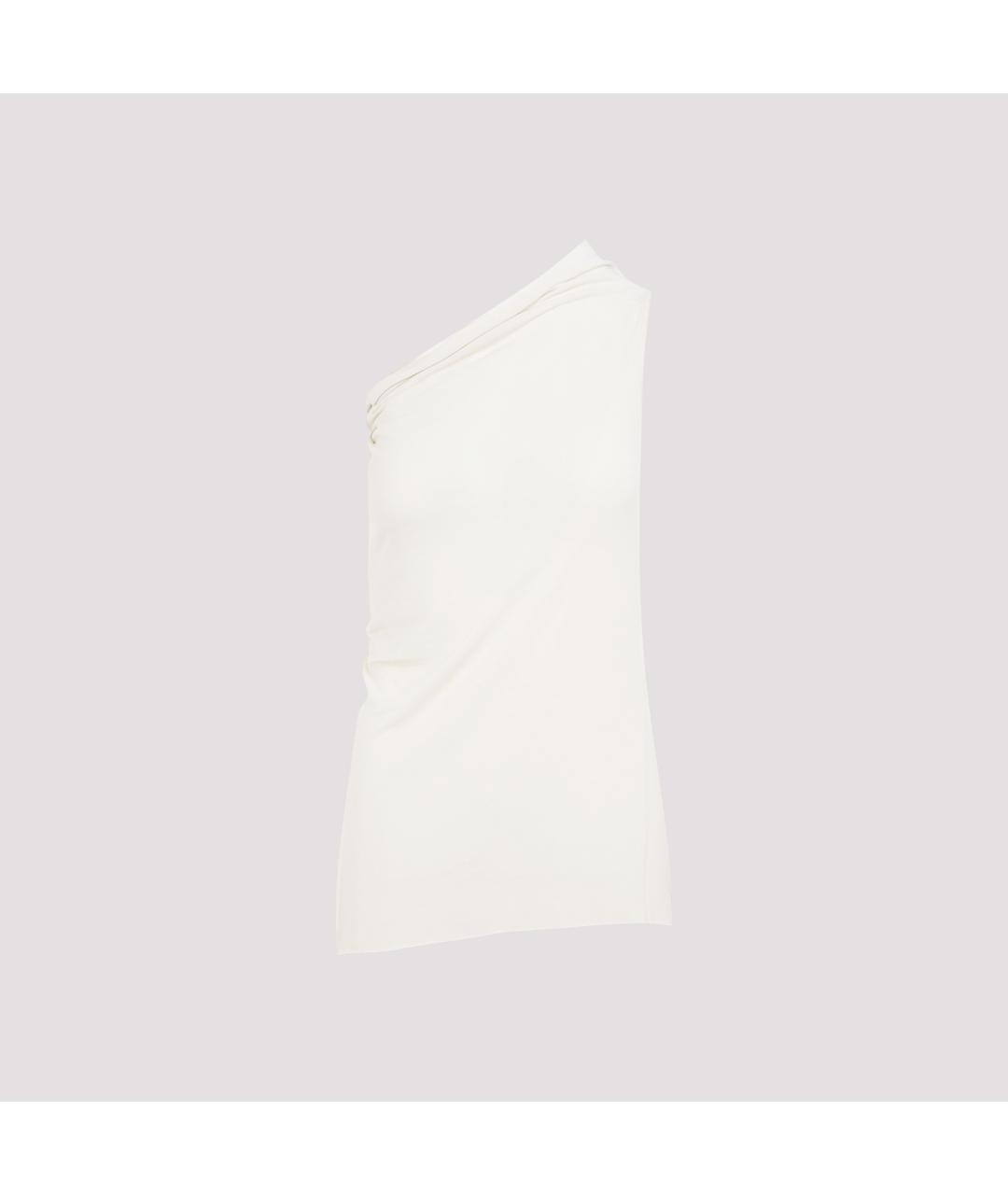 RICK OWENS Белая шелковая футболка, фото 2