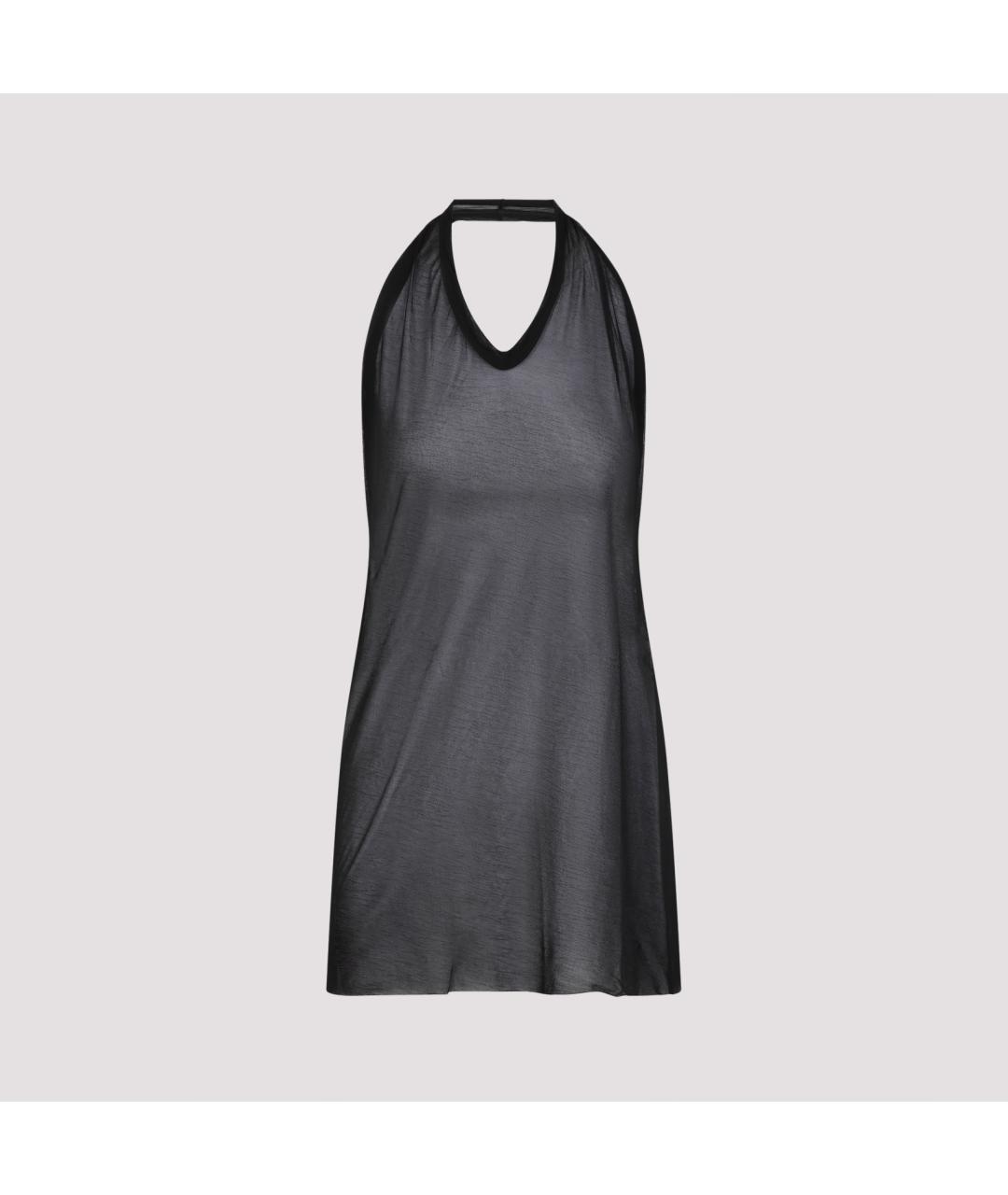 RICK OWENS Черная вискозная майка, фото 2