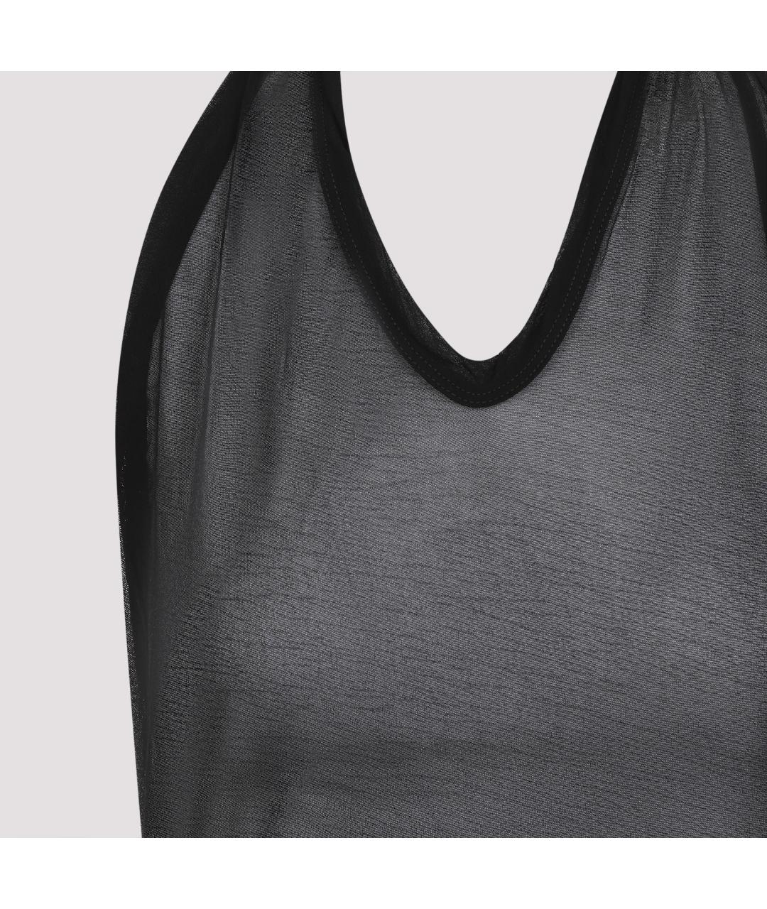 RICK OWENS Черная вискозная майка, фото 4