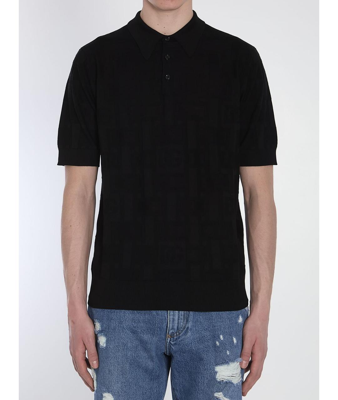 DOLCE&GABBANA Черное поло с коротким рукавом, фото 2