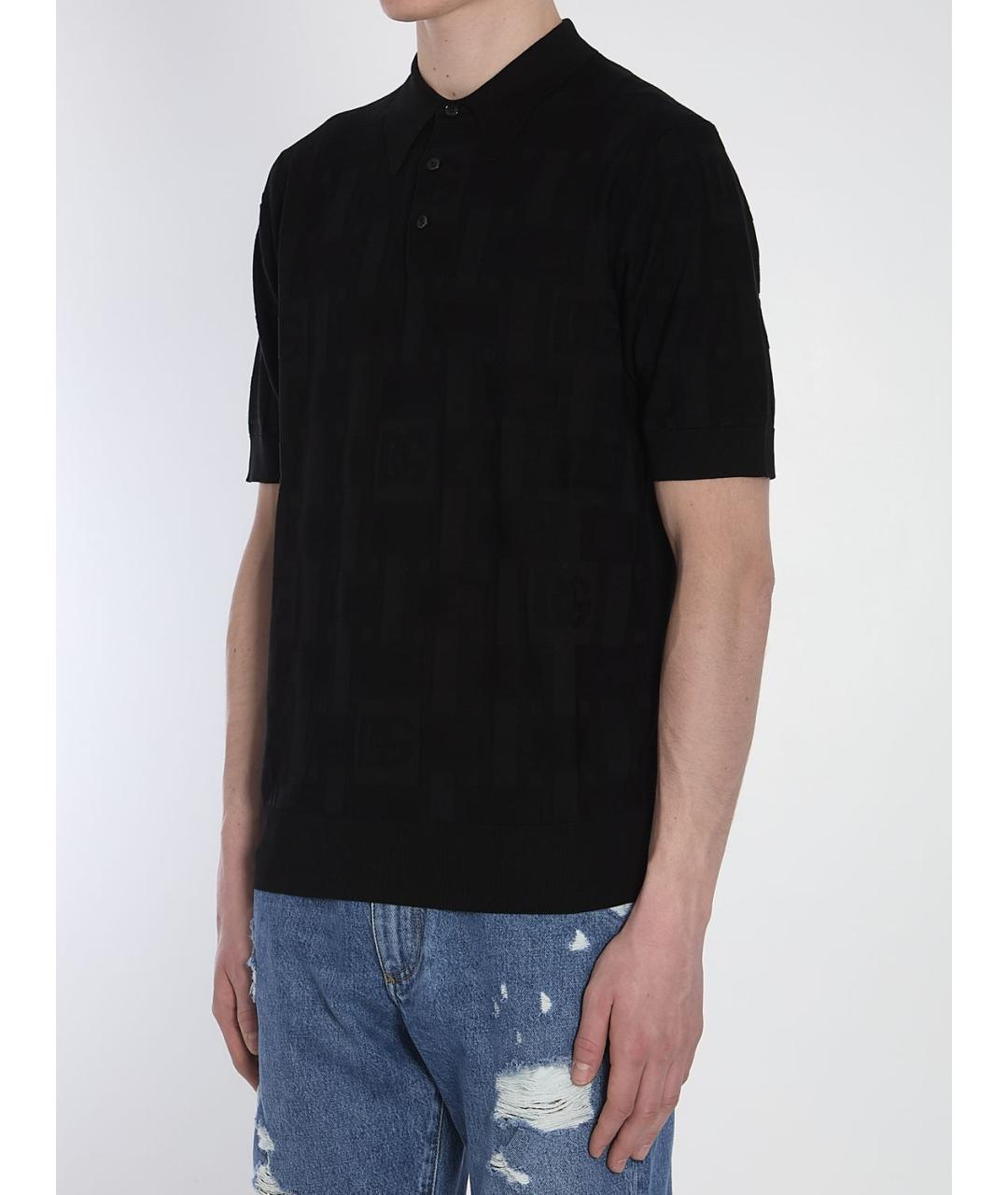 DOLCE&GABBANA Черное поло с коротким рукавом, фото 3