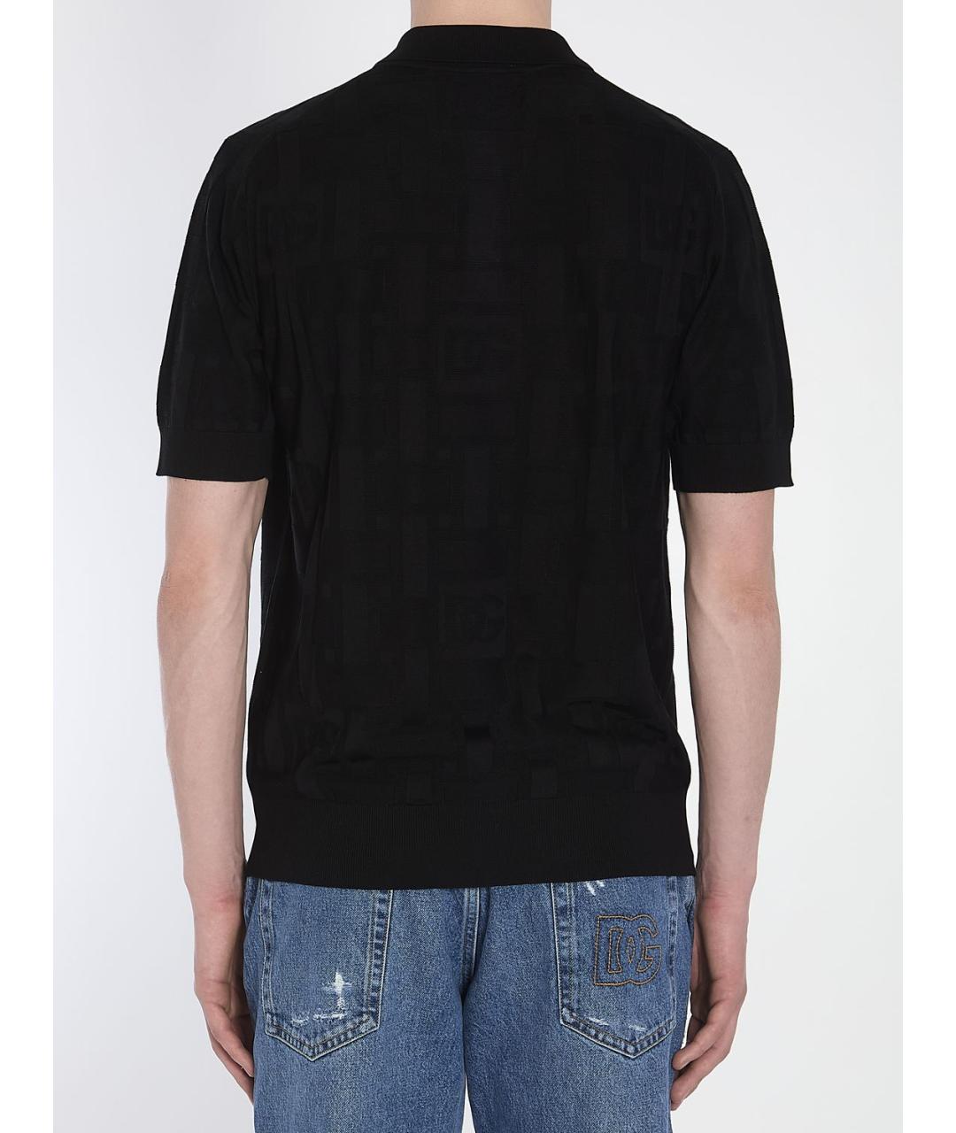 DOLCE&GABBANA Черное поло с коротким рукавом, фото 5