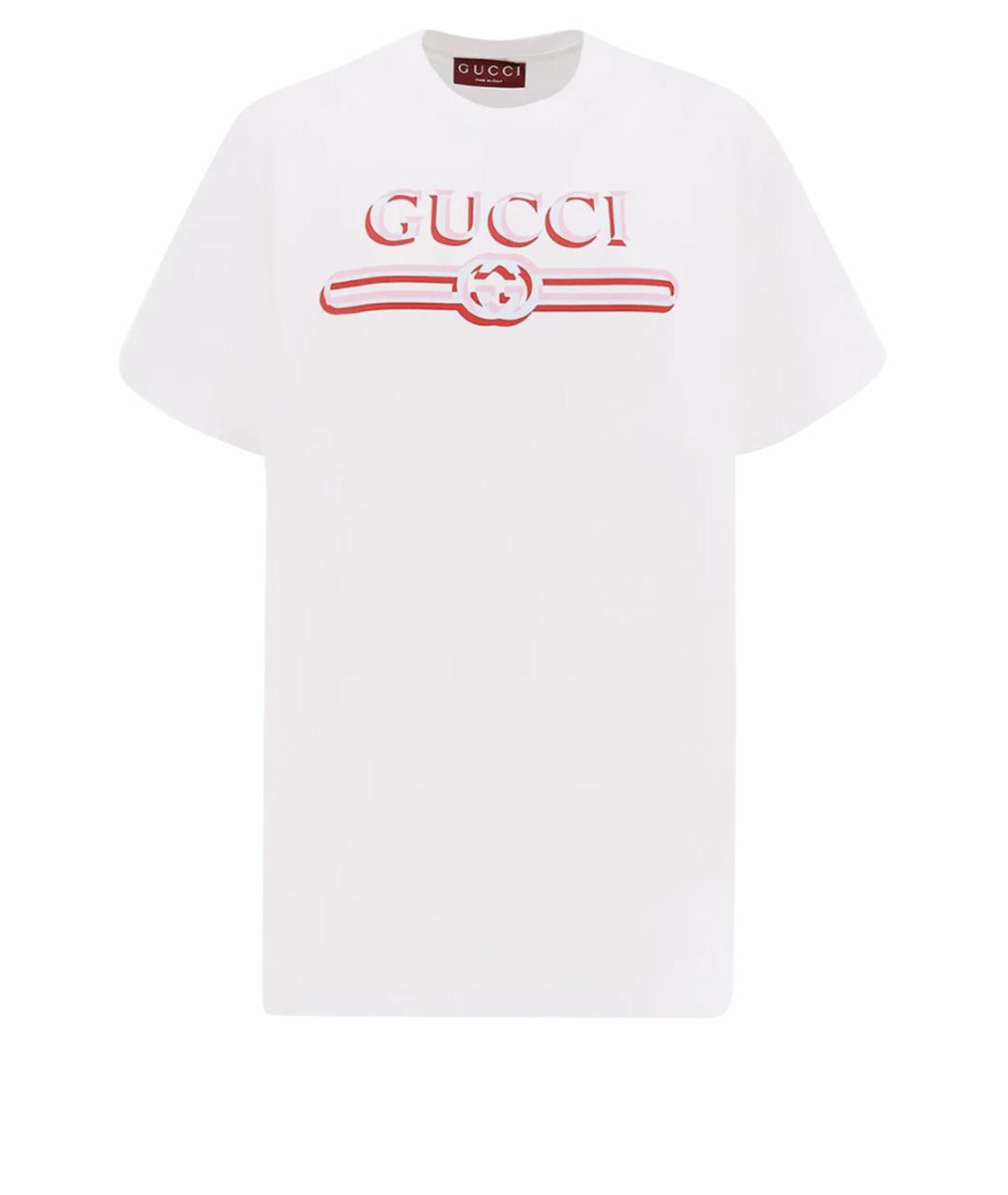 GUCCI Белая хлопковая футболка, фото 1