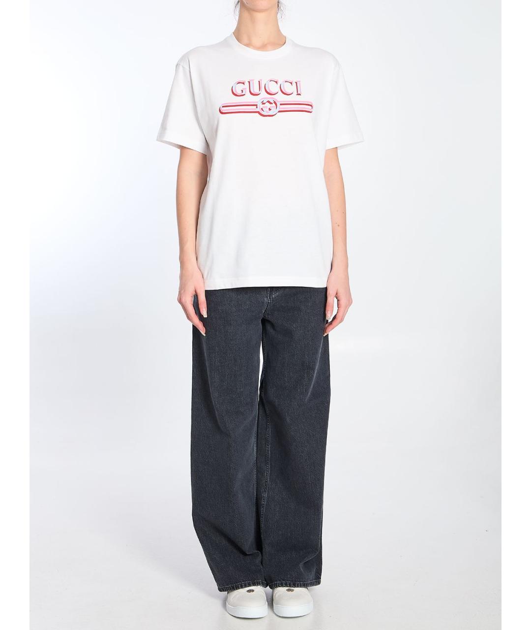 GUCCI Белая хлопковая футболка, фото 6