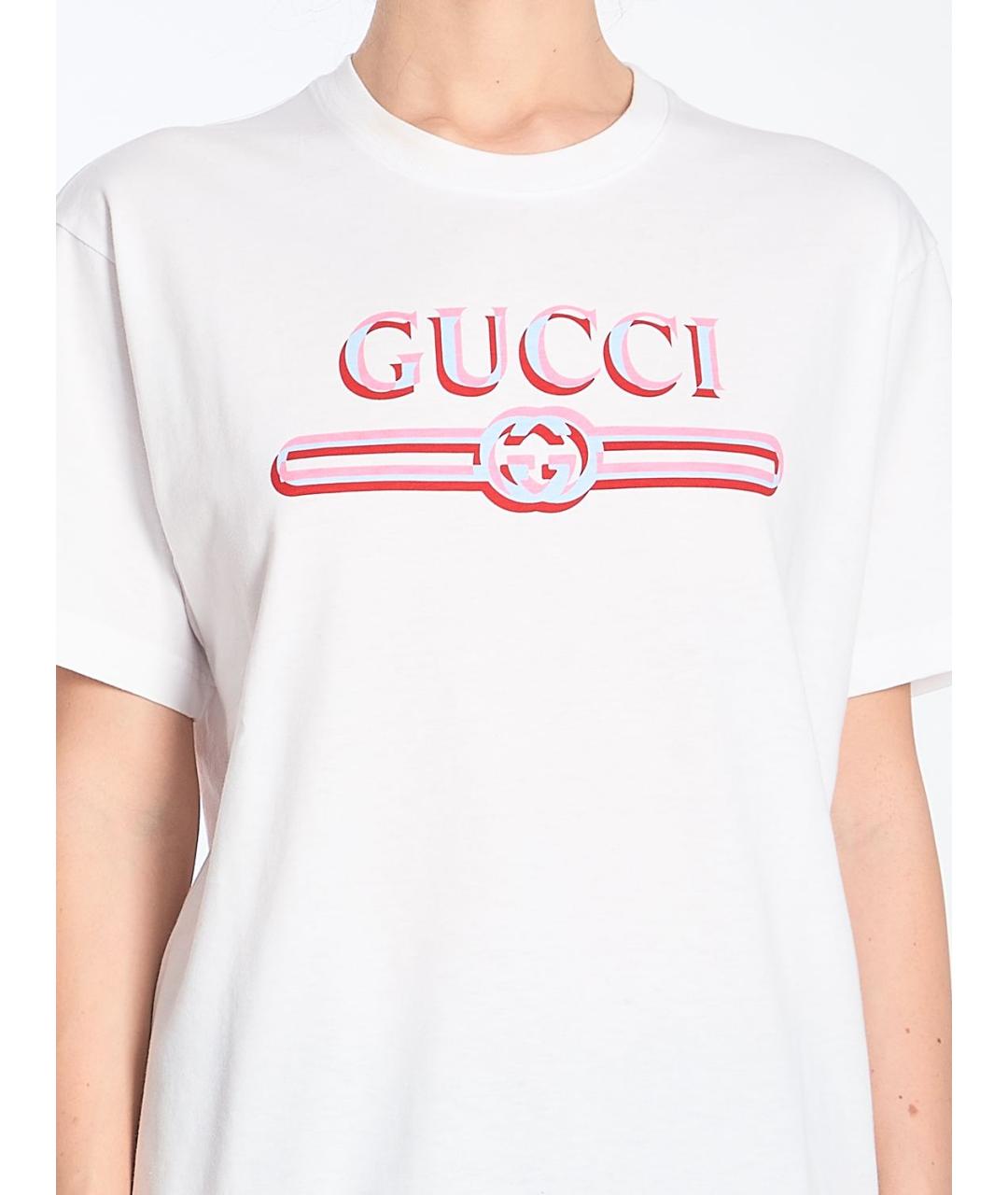 GUCCI Белая хлопковая футболка, фото 3