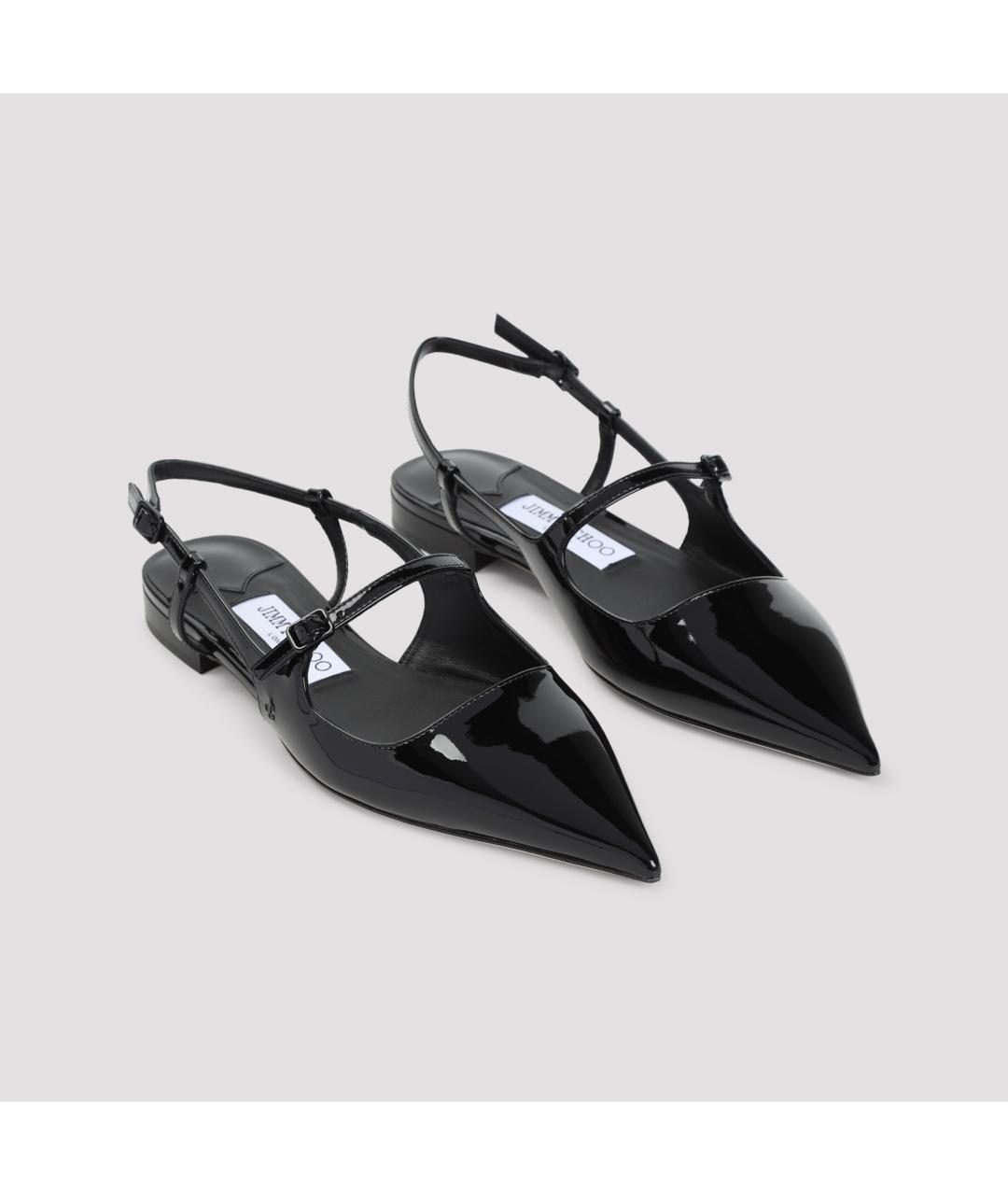 JIMMY CHOO Черные балетки из лакированной кожи, фото 4