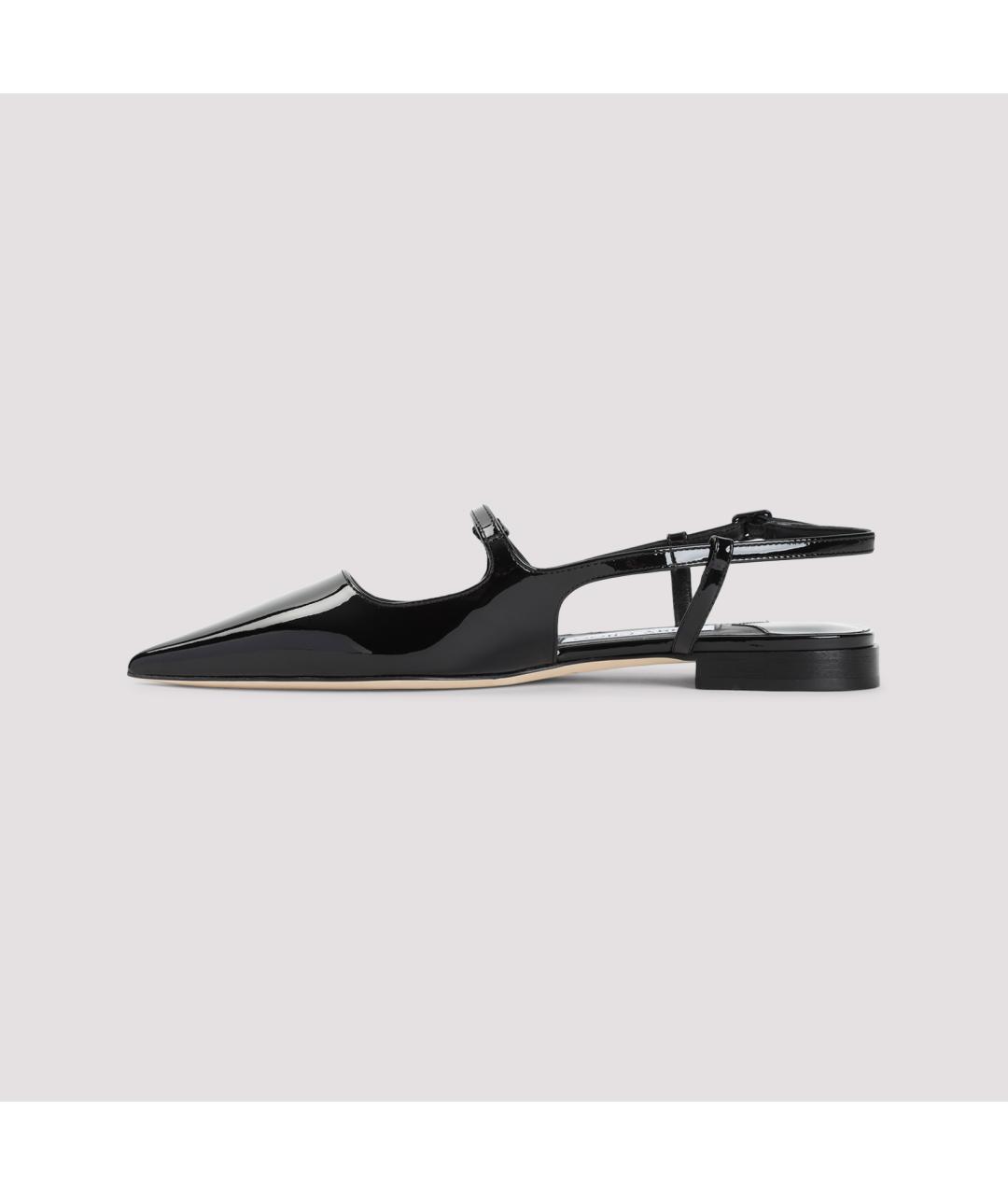 JIMMY CHOO Черные балетки из лакированной кожи, фото 3