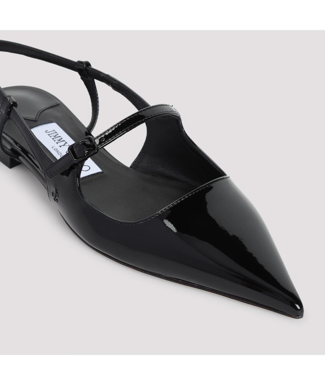 JIMMY CHOO Черные балетки из лакированной кожи, фото 5