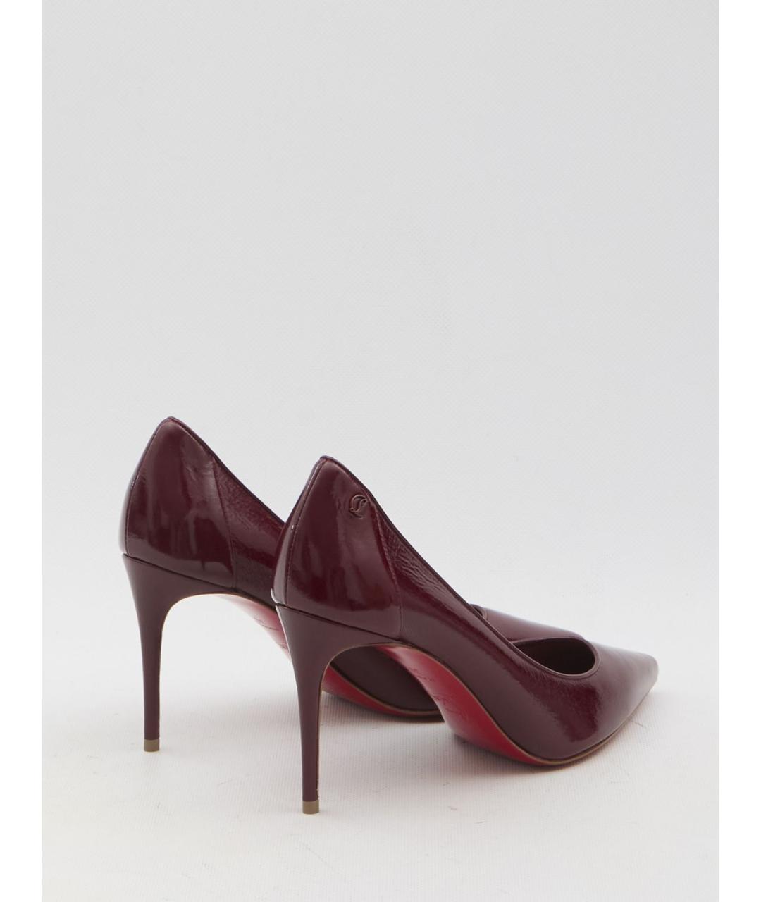 CHRISTIAN LOUBOUTIN Бордовые кожаные туфли, фото 3