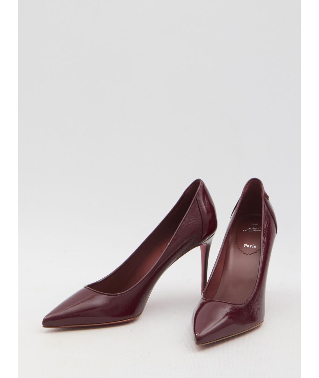 CHRISTIAN LOUBOUTIN Бордовые кожаные туфли, фото 5