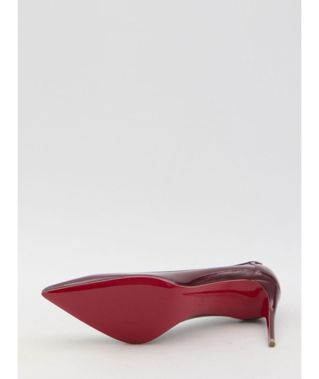 CHRISTIAN LOUBOUTIN Бордовые кожаные туфли, фото 4