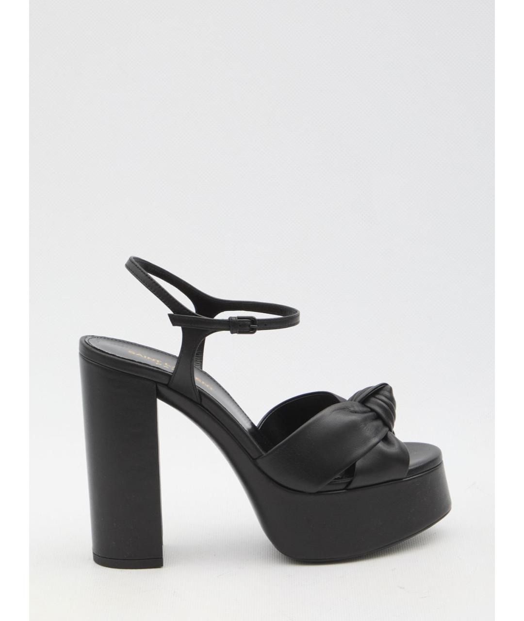 SAINT LAURENT Черные кожаные босоножки, фото 6