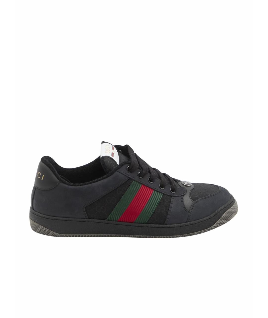 GUCCI Черные низкие кроссовки / кеды, фото 1