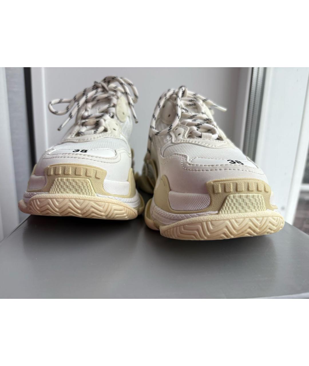 BALENCIAGA Белые кроссовки из искусственной кожи, фото 6