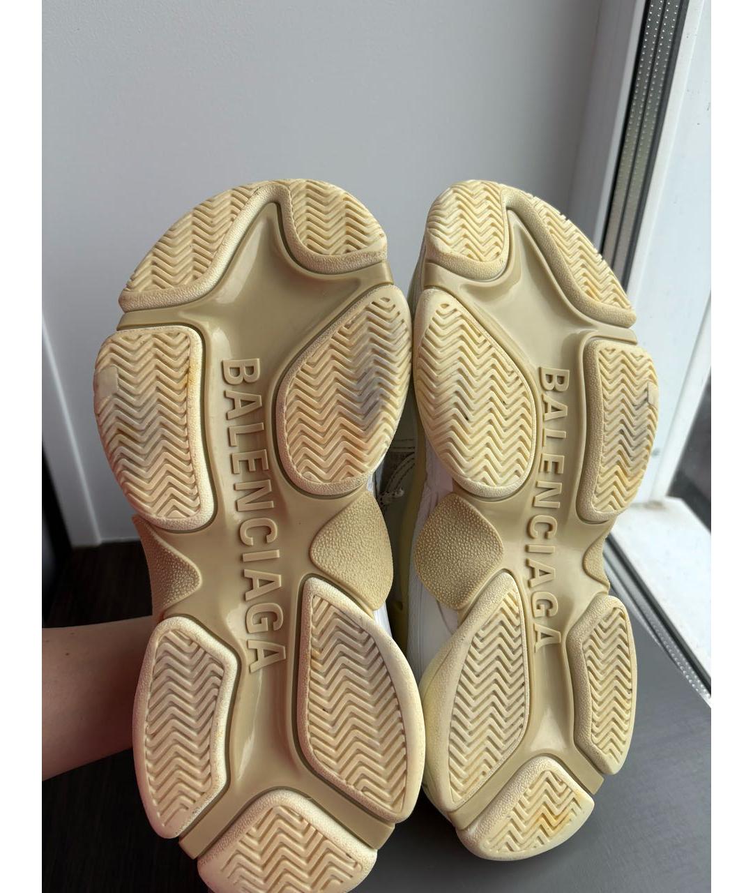 BALENCIAGA Белые кроссовки из искусственной кожи, фото 7