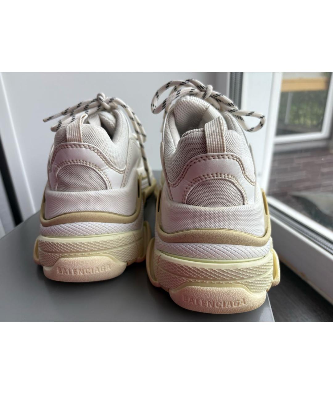 BALENCIAGA Белые кроссовки из искусственной кожи, фото 5