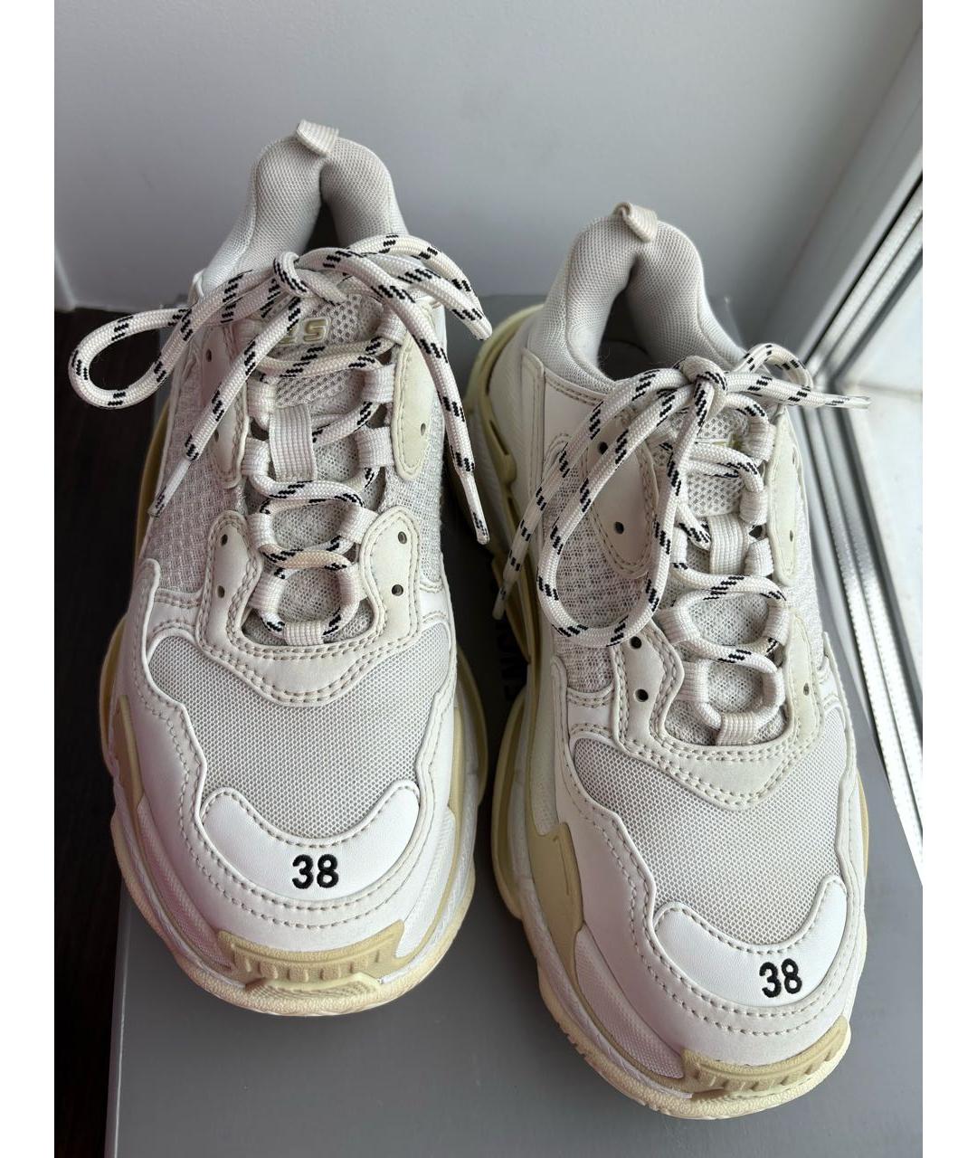 BALENCIAGA Белые кроссовки из искусственной кожи, фото 2