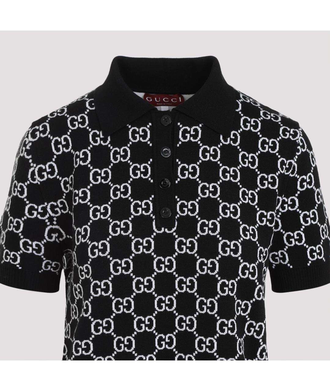 GUCCI Черная шерстяная футболка, фото 4