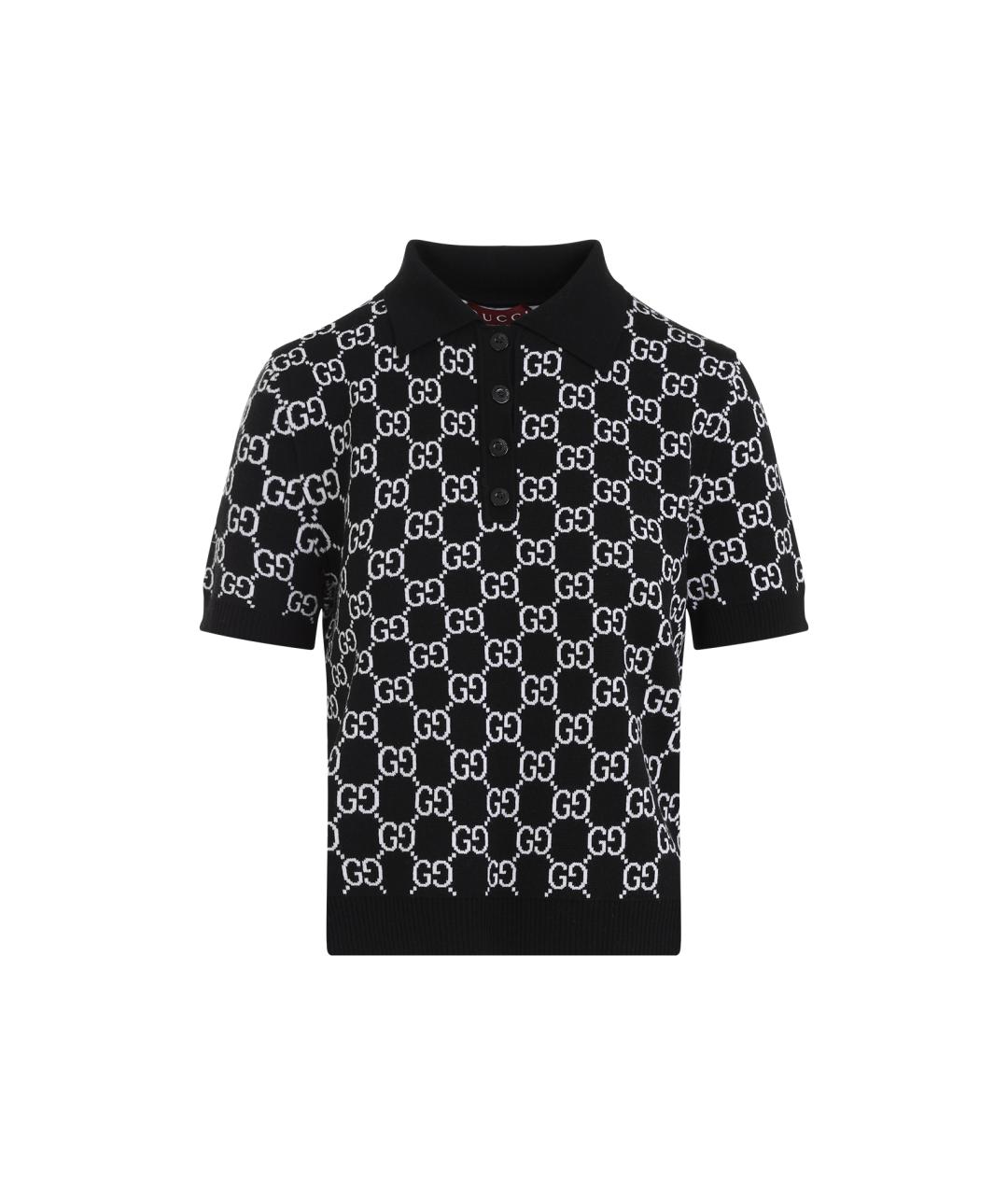 GUCCI Черная шерстяная футболка, фото 1