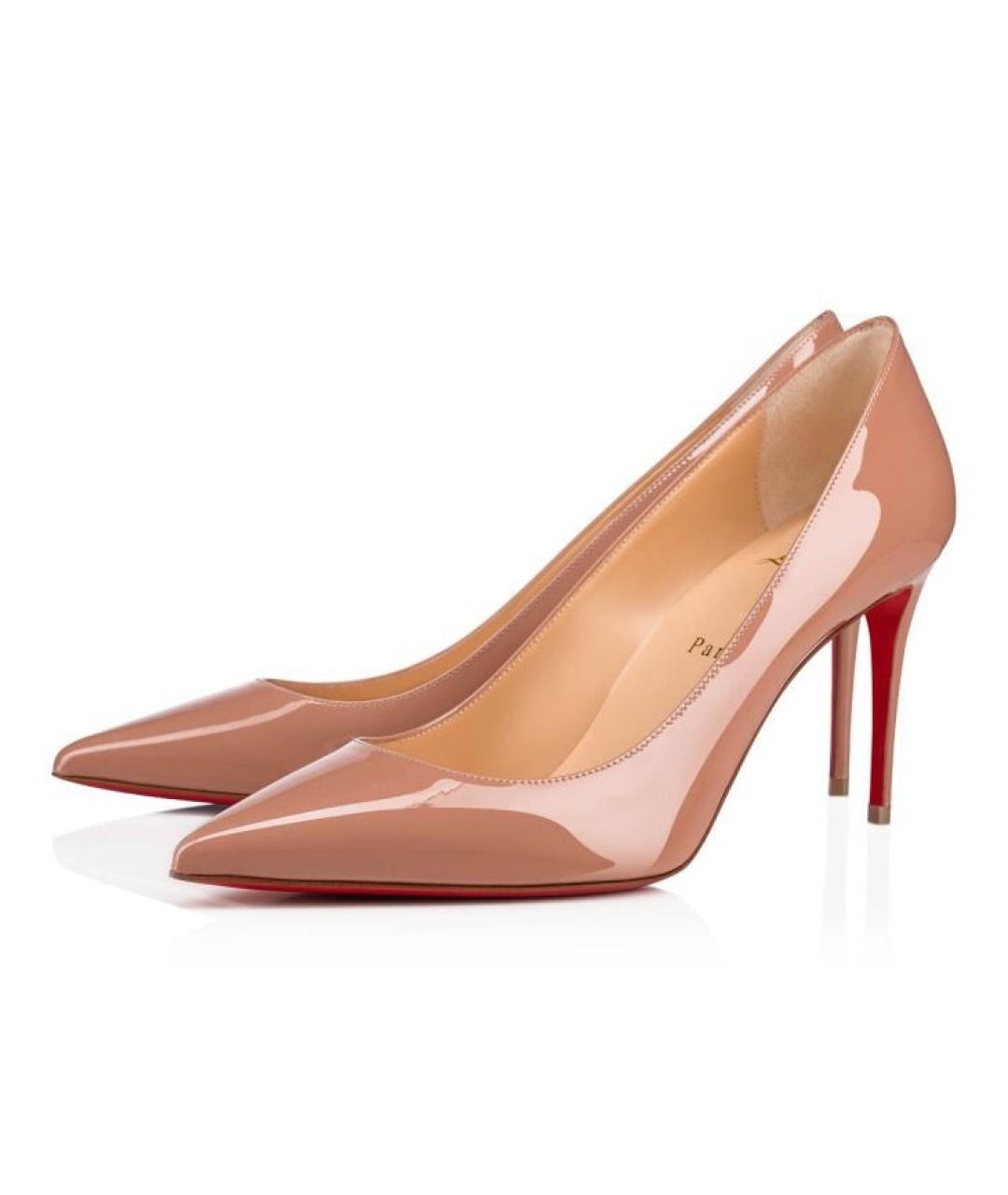CHRISTIAN LOUBOUTIN Бежевые кожаные туфли, фото 2