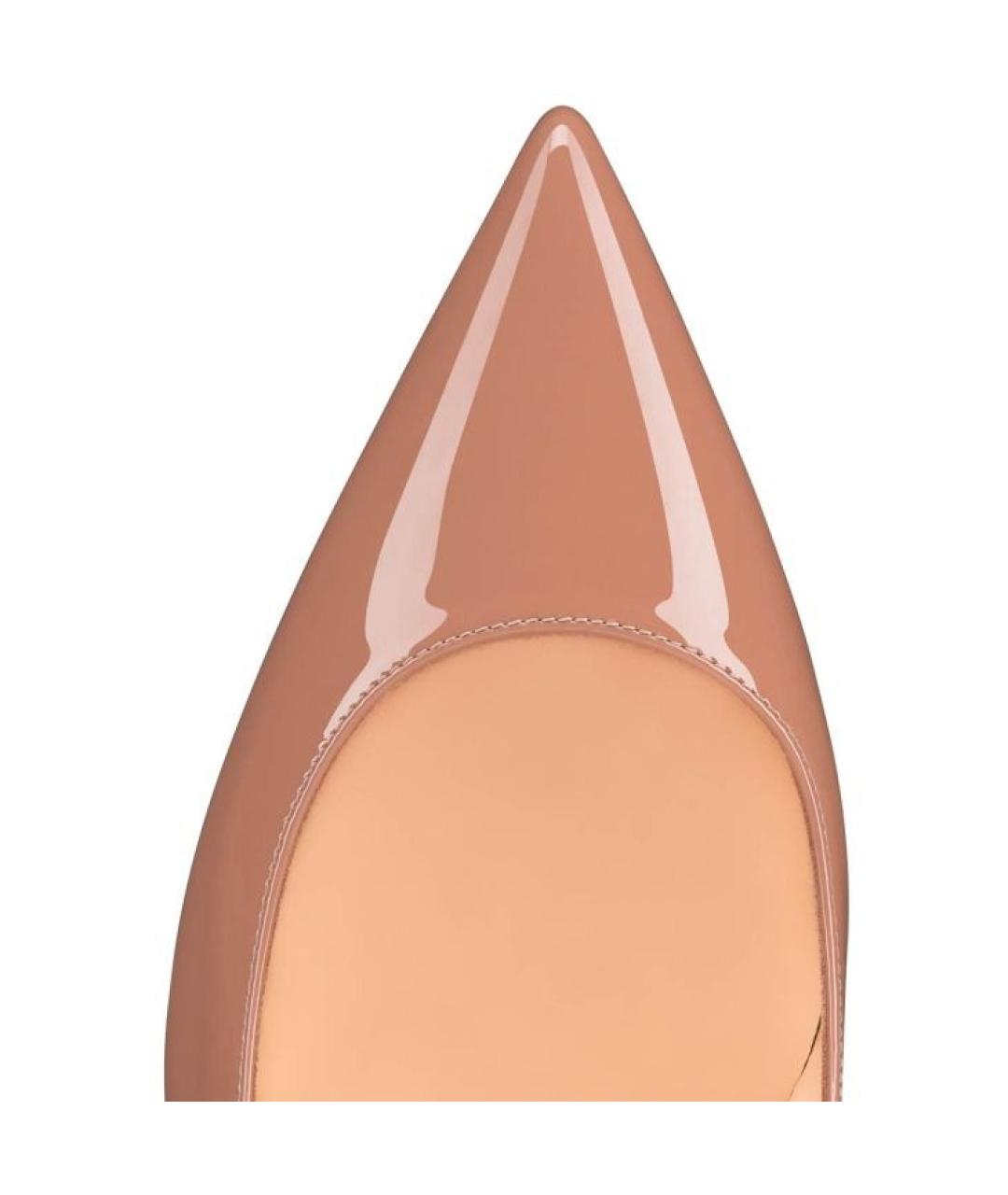 CHRISTIAN LOUBOUTIN Бежевые кожаные туфли, фото 4