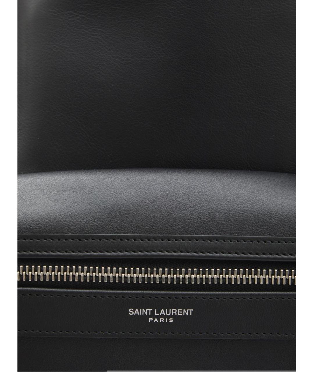 SAINT LAURENT Черный кожаный рюкзак, фото 5