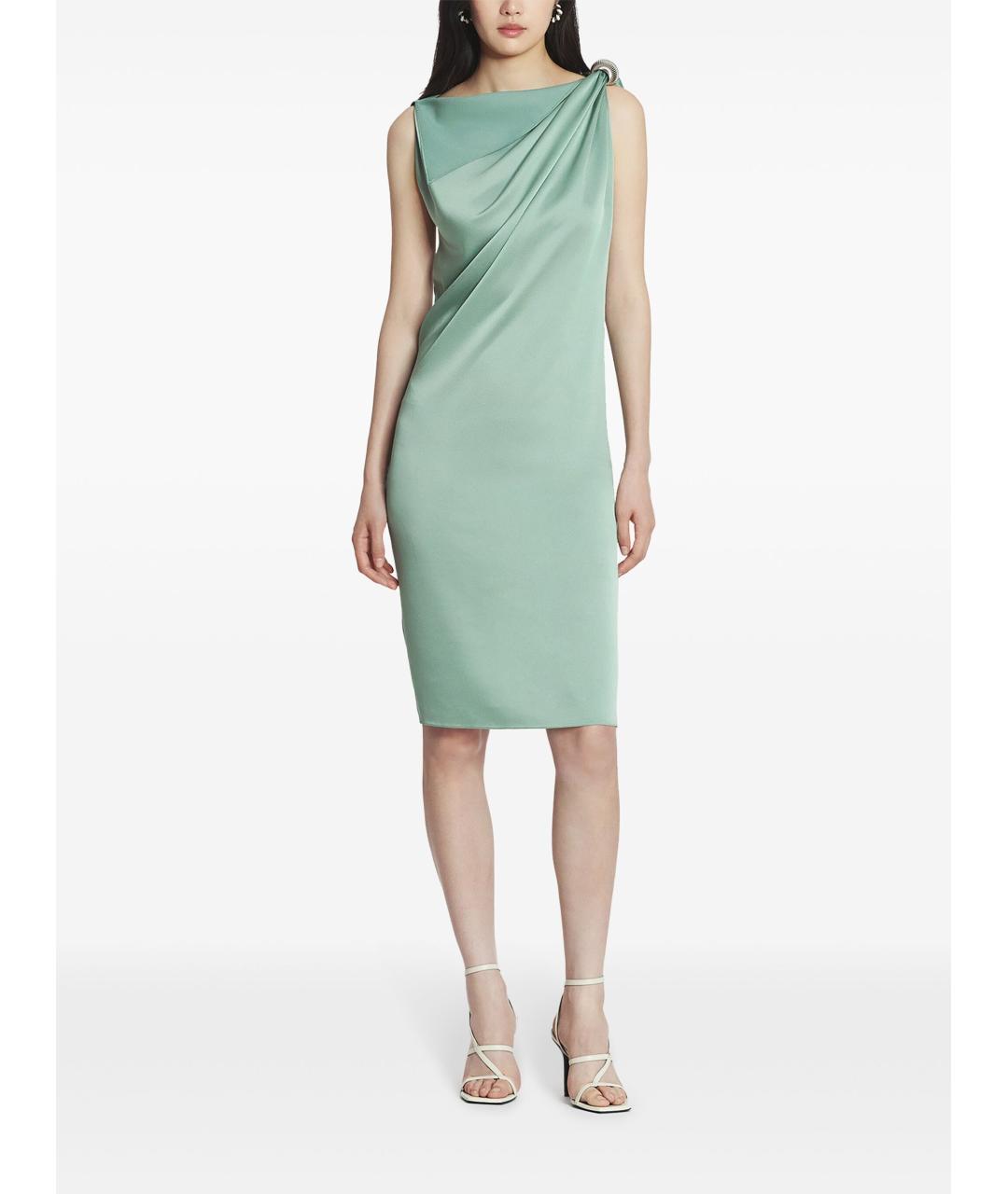 LANVIN Зеленые вискозное повседневное платье, фото 4