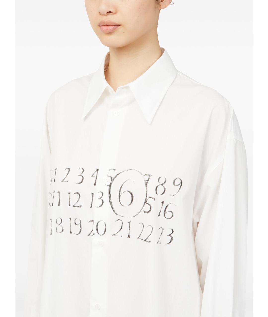 MM6 MAISON MARGIELA Белое хлопковое повседневное платье, фото 2