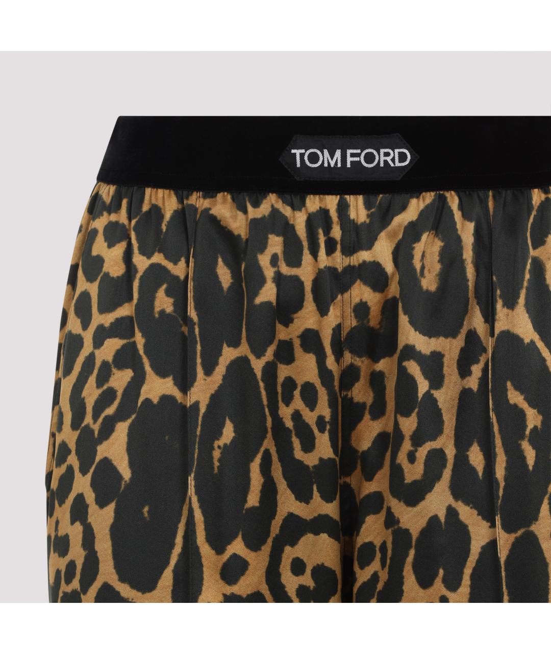 TOM FORD Коричневые шелковые прямые брюки, фото 4