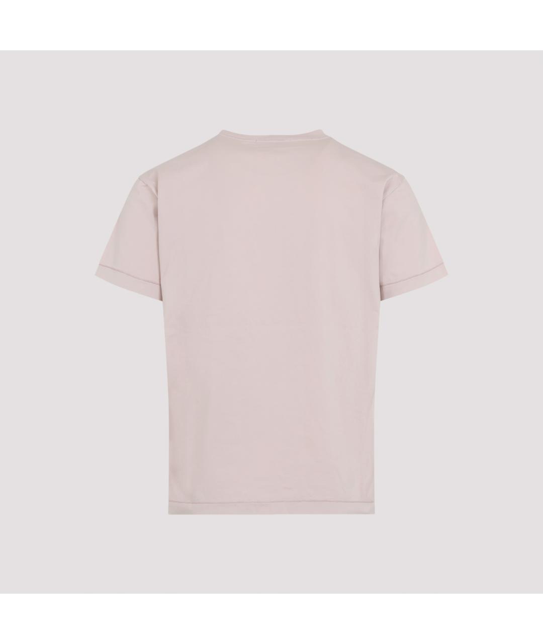 STONE ISLAND Розовая хлопковая футболка, фото 3