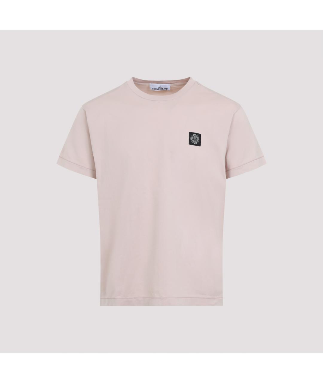 STONE ISLAND Розовая хлопковая футболка, фото 2